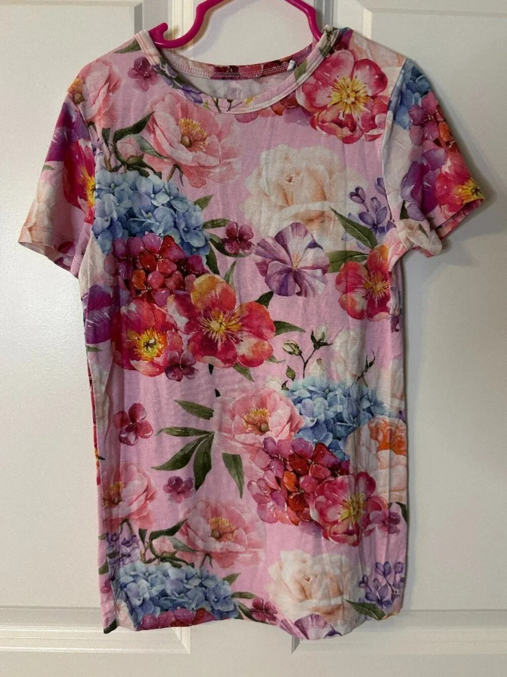 Posh Peanut Bamboo Floral Hydrangea Rose Pajama Top Girls 8Y Soft Lounge